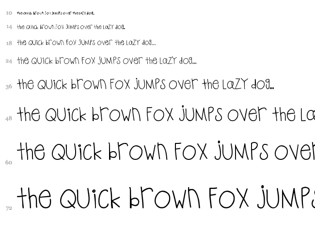 MTF Playtime font waterfall